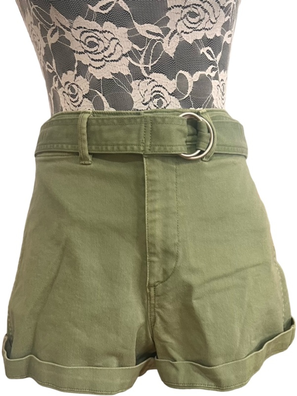 GAP Olive Green Women’s Khaki Belted Shorts Size 6
